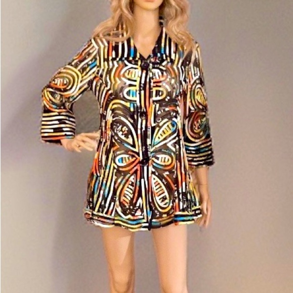 Damme Inc. sheer blouse/mini dress. Worn once. Like new. Size Small
